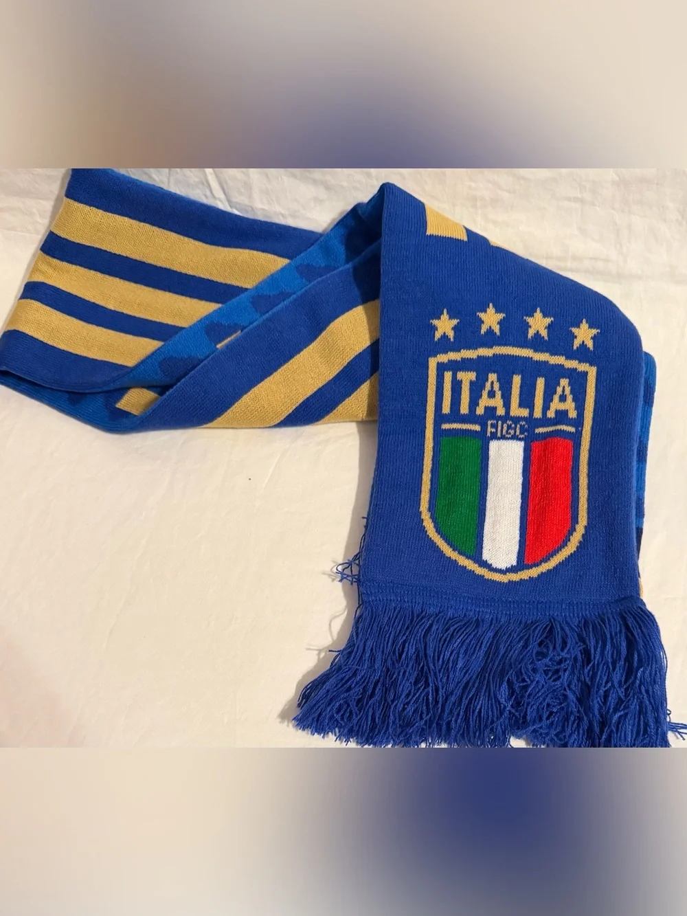 Adidas FIGC Italy National Team 2026 4 Stars Blue Soccer Scarf KE1385 OS.